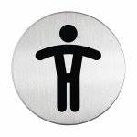 Pictogram Men's WC 4905 Stainless Steel Self-Adhesive Toilet Sign 83mm